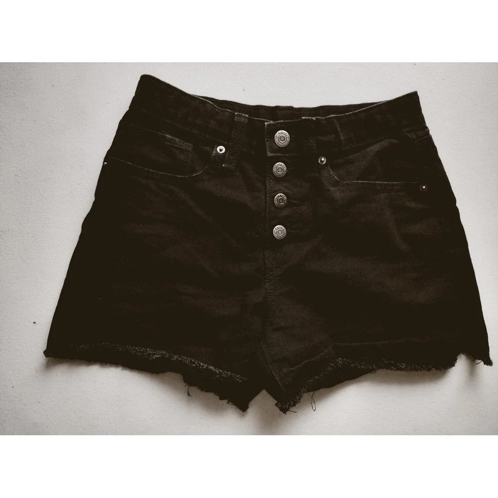 Old Navy Kids Black High Rise Adjustable Waist Denim Jean Shorts Size 10